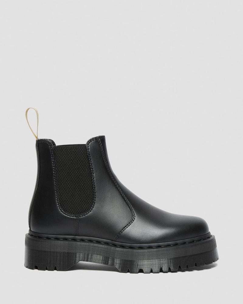 Botines Chelsea Dr Martens Vegan 2976 Felix Plataforma Hombre Negros | MX 309HAP